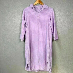 CABERNET SLEEPWEAR Purple ¾ Sleeve Long Super Cozy Flannel Nightgown Women L